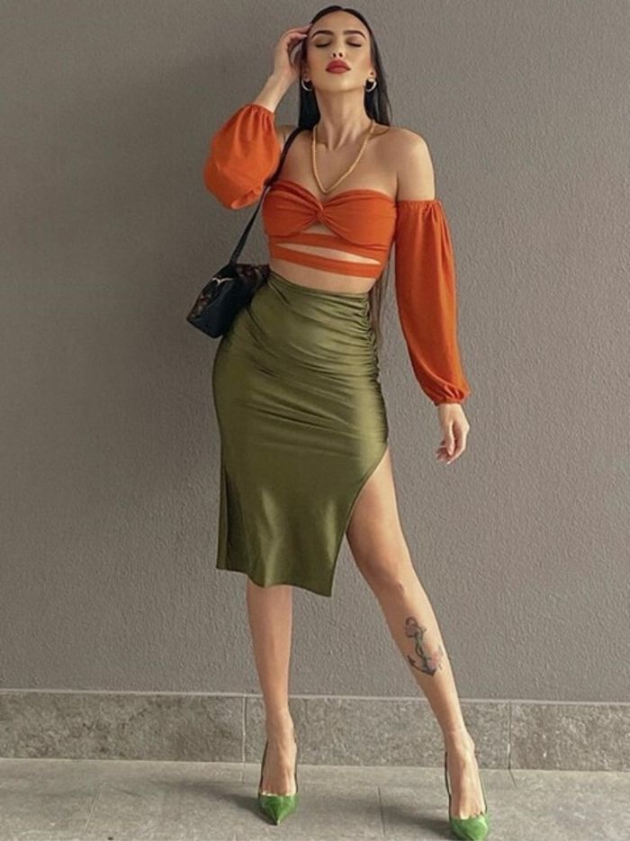 Jupe kaki - photo numéro 2