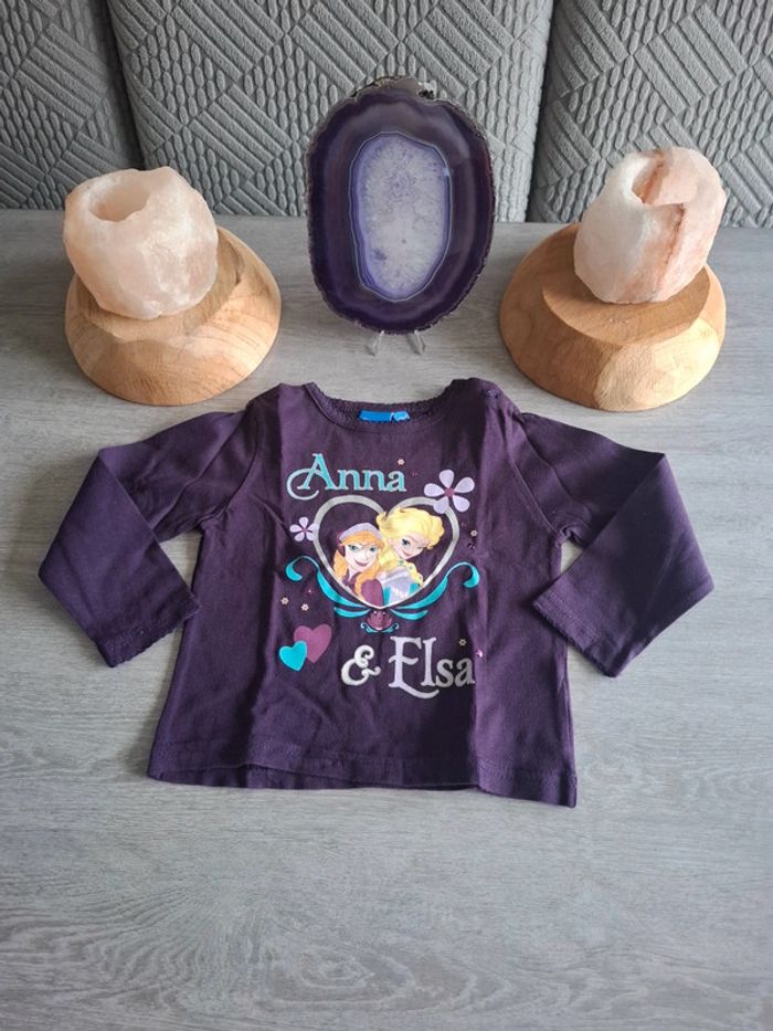 T-shirt violet à manche longue 18 mois disney