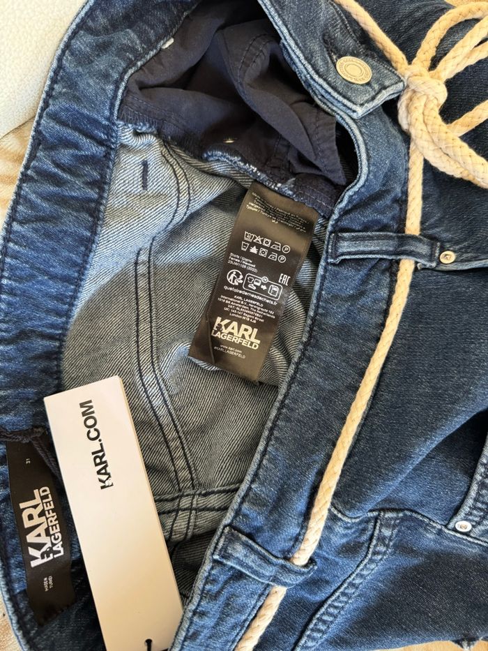 Short en jean taille haute bleu denim Karl Lagerfeld - photo numéro 7