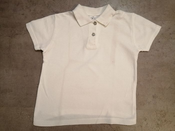 Polo manches courtes blanc nid d'abeille Taille 6 ans - photo numéro 2