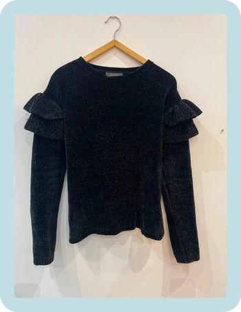 Pull hivers doux velours à volants