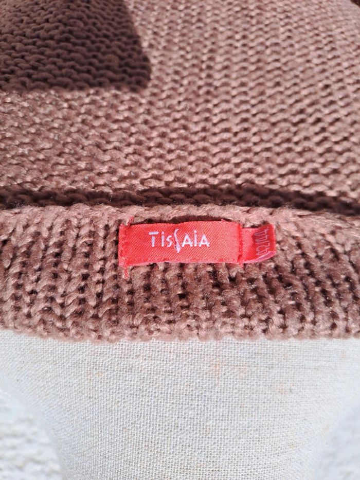 Pull en maille avec sequins marron camel Tissaia t. L - photo numéro 5
