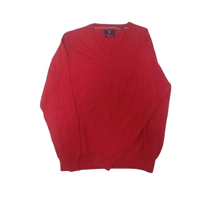 Pull rouge col V homme | Gant | XL