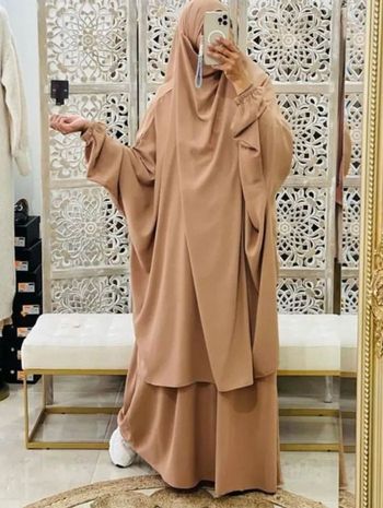 Robe de prière, jilbab 2 pièces, abaya musulmane