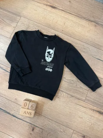 Sweat garçon Batman, noir et blanc - H&M taille 110/116 cm