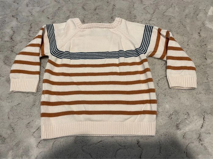 Pull rayé en coton - Inextenso - 74 cm - photo numéro 3
