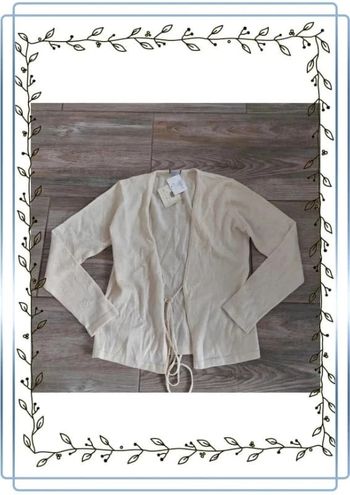 Gilet jaune pale en laine original Damour, taille L, neuf