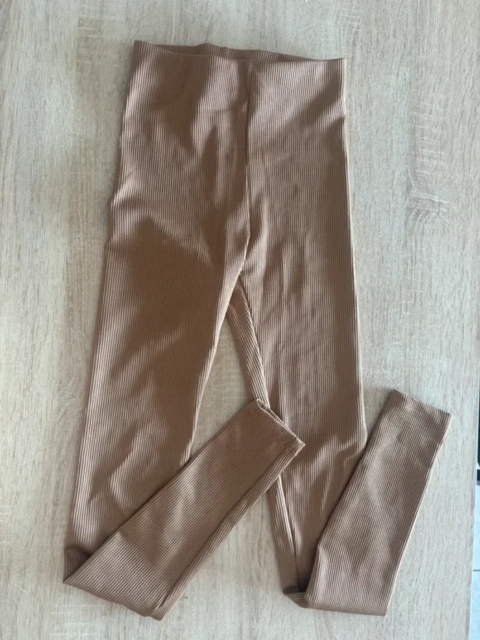 Legging côtelé beige - photo numéro 2