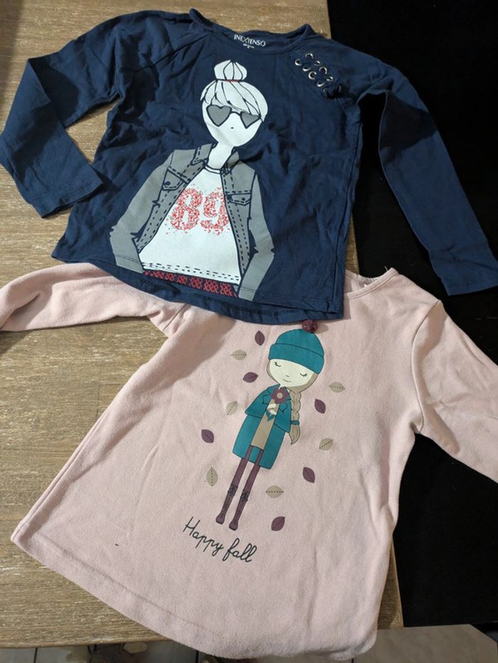 Lot.tqhirts manches longues 8 ans bleu lacet kawaii poupée manga girly