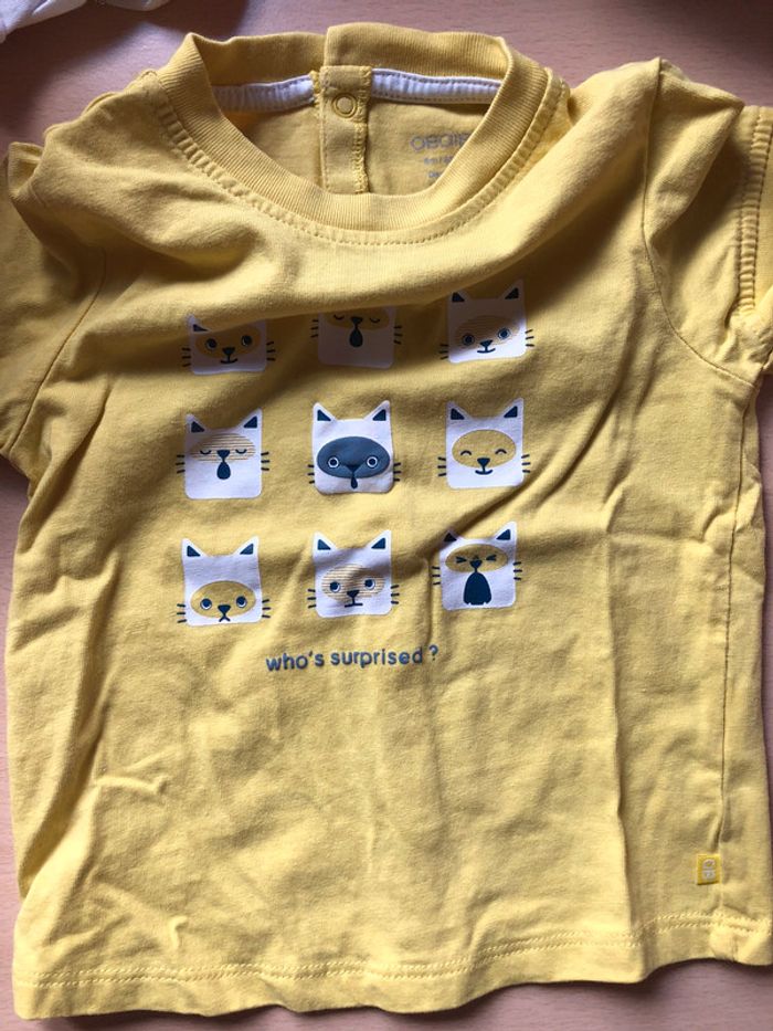 T shirt MC jaune fille Obaibi 6 mois