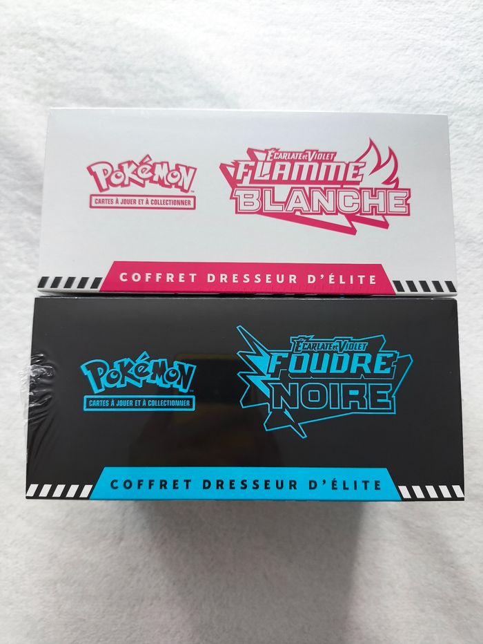 Lot 2x Coffrets Dresseur d'Élite Pokémon EV10.5 – Foudre Noire & Flamme Blanche - photo numéro 3