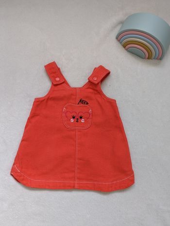 Robe en jeans corail orange