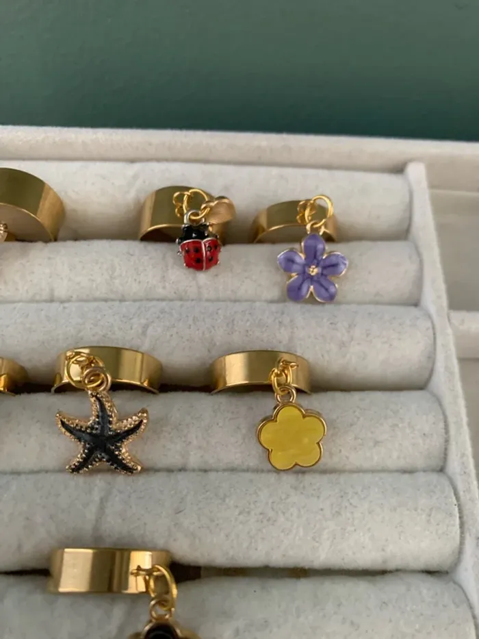 lot 7 bagues acier inoxydable ajustable - photo numéro 4