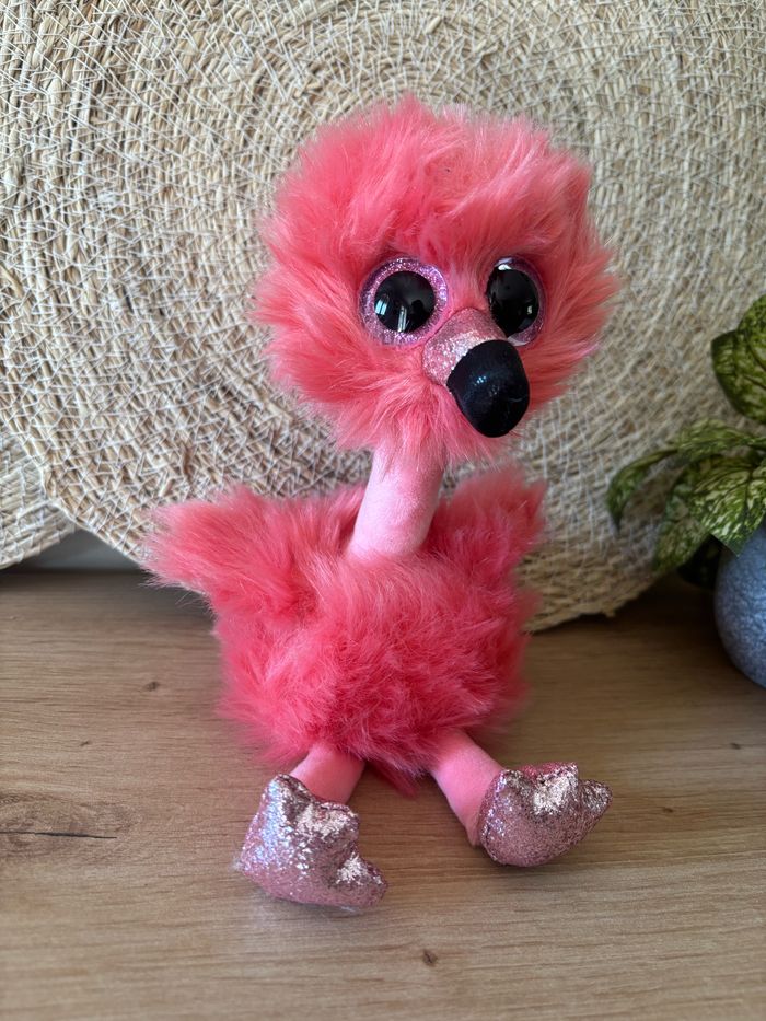 Peluche flamant rose paillette franny ty - photo numéro 2