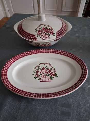 Soupière + plat vintage