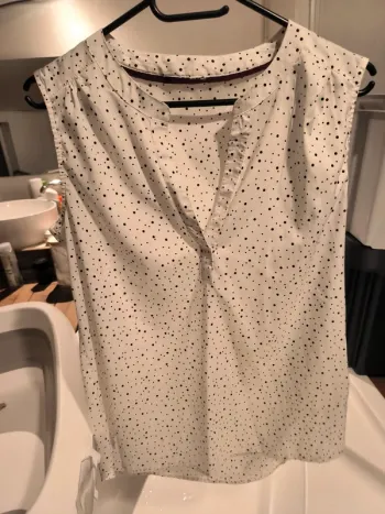 Chemisier blanc à pois