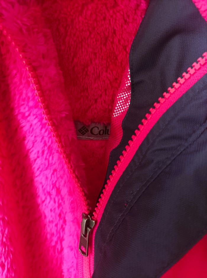 Manteau ski fille 14 ans L columbia polaire rose bleu marine TBE - photo numéro 6