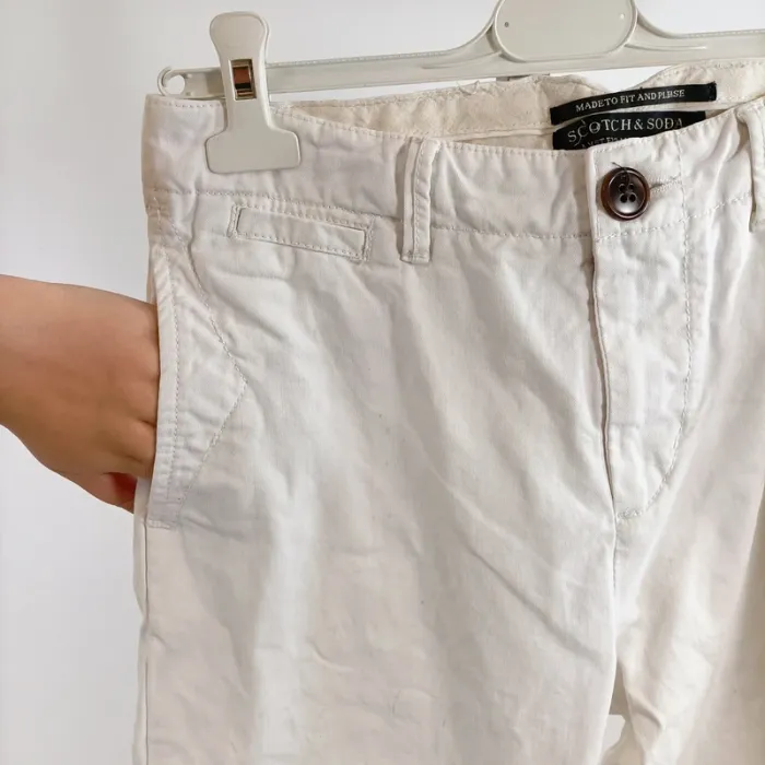 Pantalon blanc Scotch & Soda coupe droite W29 L34 100 % coton casual chic homme A1348 - photo numéro 5