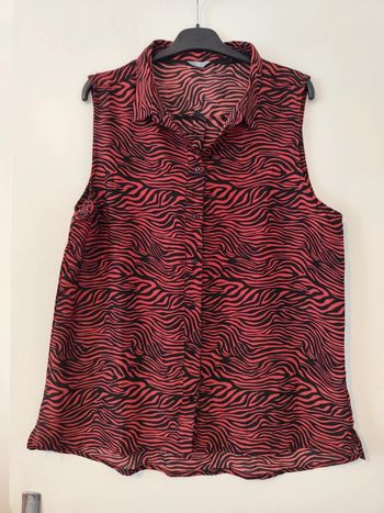 Blouse sans manches fluide zébré taille 46