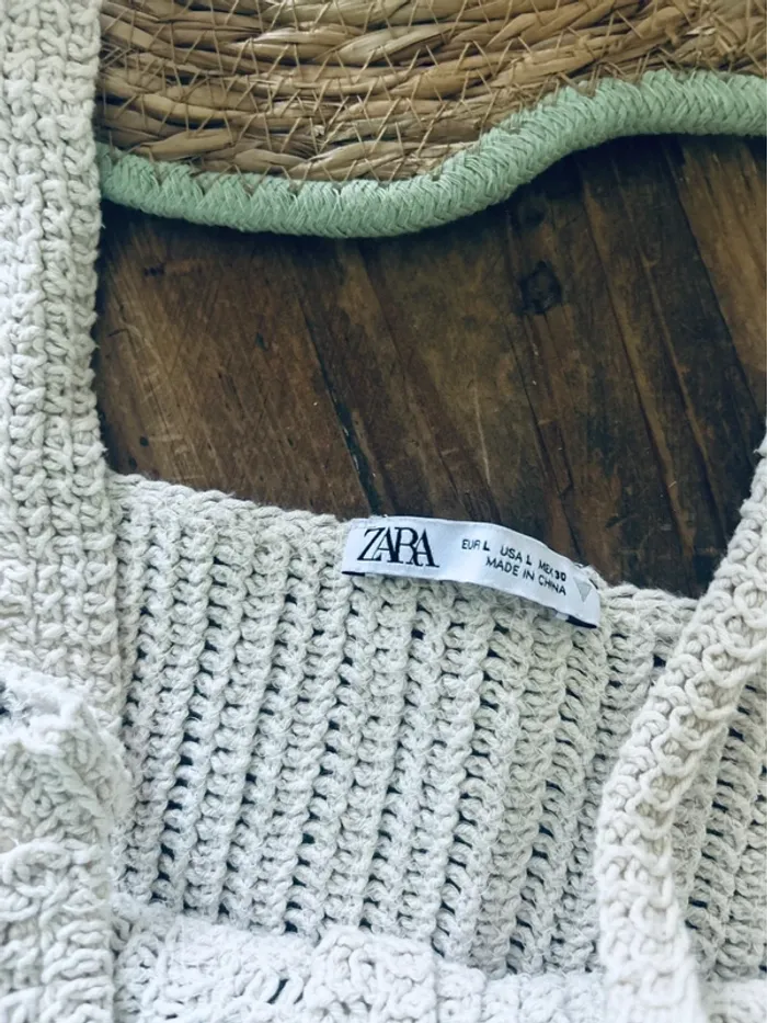Sublime débardeur crochet Zara taille L - photo numéro 4