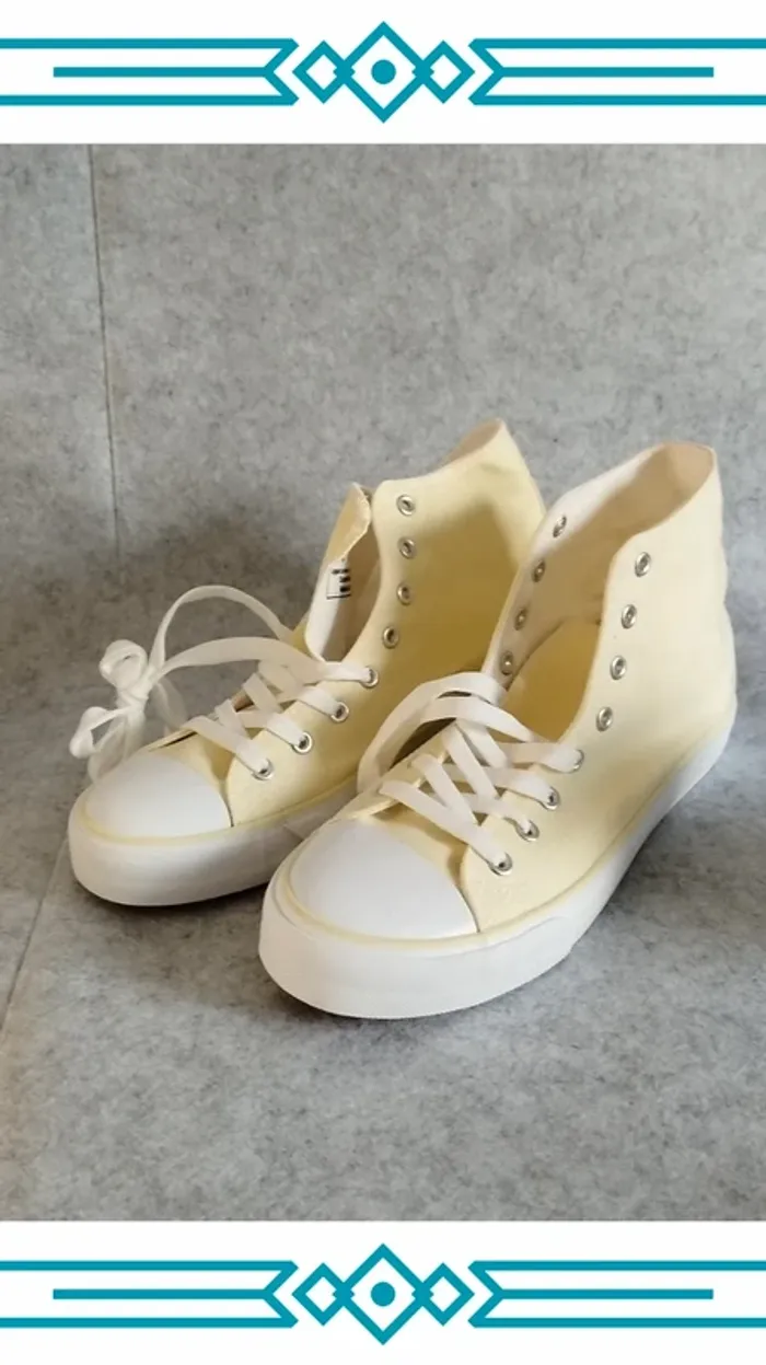 🍄 Baskets toile jaune pastel ▪ taille 41 ▪ neuves - photo numéro 2