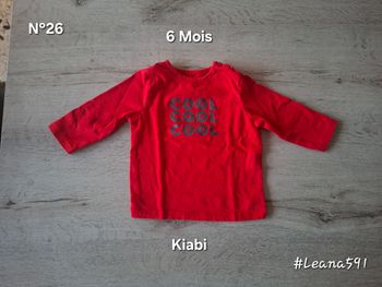🌷N°26🌷Tee-shirt Longues Manches - Kiabi - 6 Mois🌷
