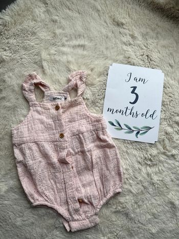 Body mignon à dentelle brodé gemo 3 mois rose