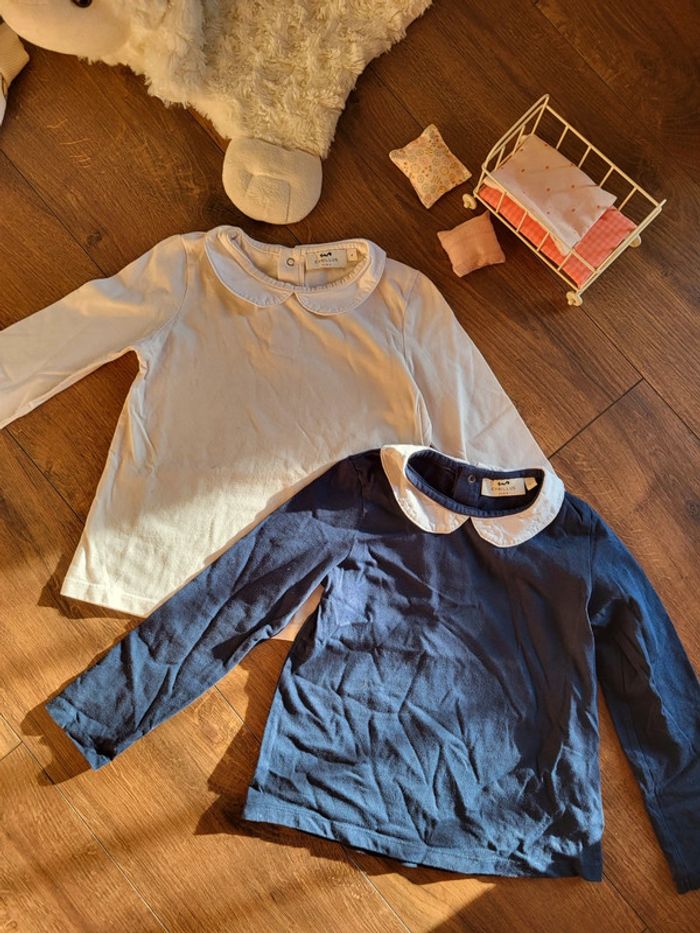 Lot de 2 tee shirts cyrillus 6ans col Claudine