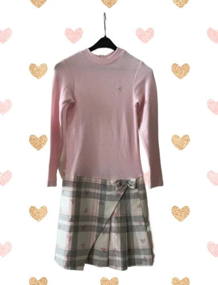 Robe manches longues col cheminée avec angora 8 ans - Lili Gaufrette