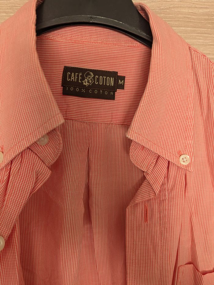 chemise homme café coton, taille M, très bon état - photo numéro 2
