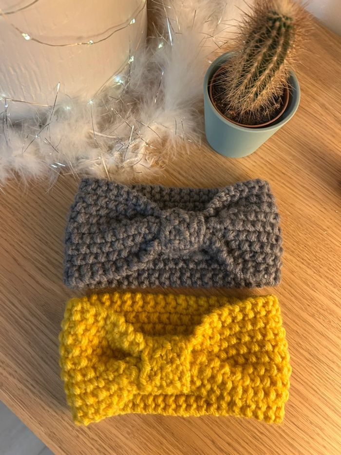 Lot de 2 bandeaux laine bébé