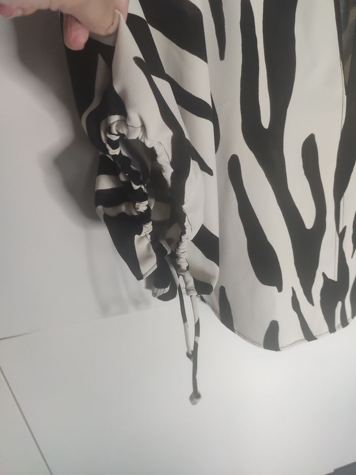 Zara top blouse chemisier zèbre L - photo numéro 6
