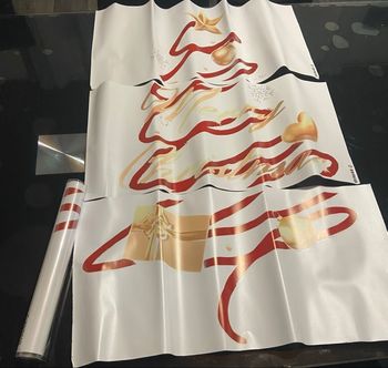 Lot de 2 stickers de fenêtre Sapin rouge doré merry christmas neuf