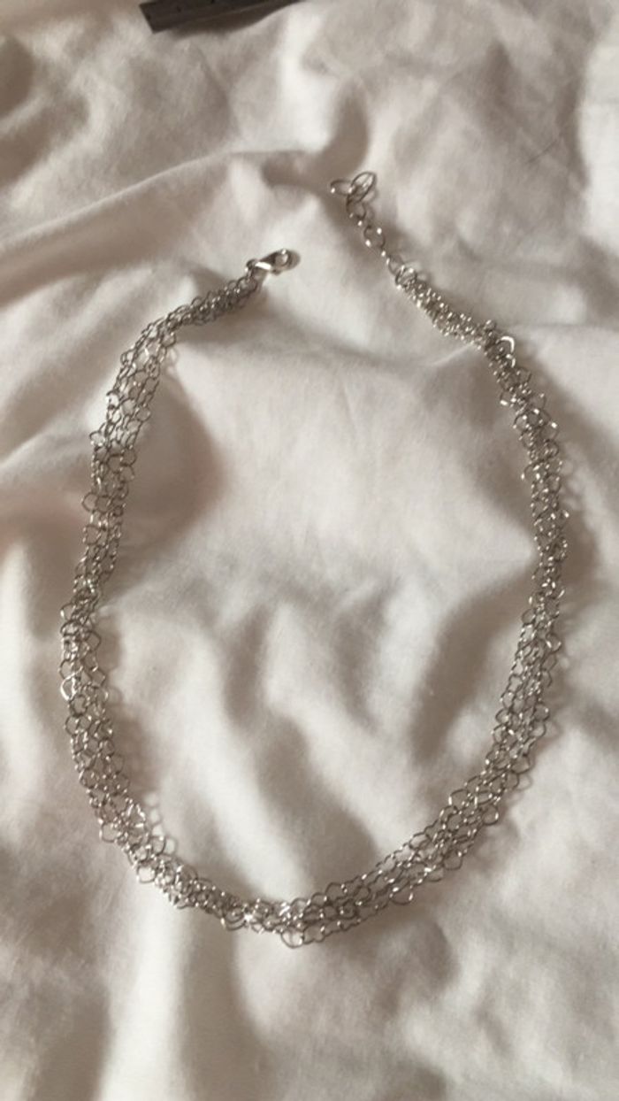 Joli collier coeur neuf en argent
