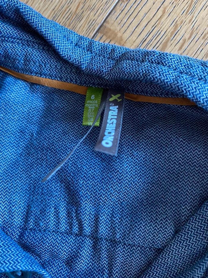 Lotde 2 chemises tres bon etat 6 mois tape à l’œil / orchestra - photo numéro 5