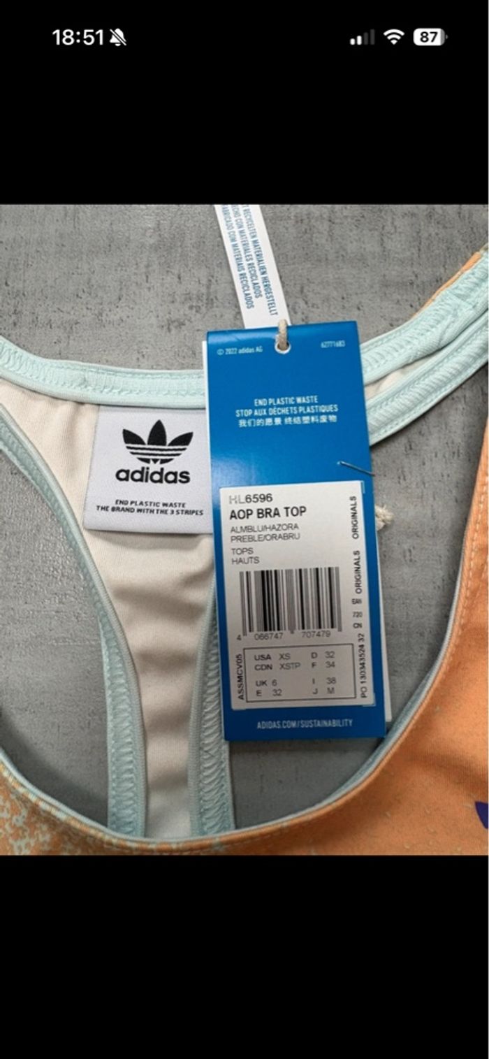 Brassière de sport Adidas - Taille XS - photo numéro 2