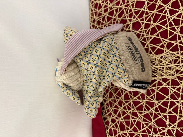 Doudou plat marionnette lapin beige LES DEGLINGOS - photo numéro 2