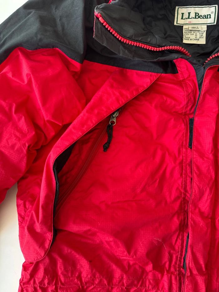 Veste coupe-vent L.L. Bean rouge et noire – Taille M homme - photo numéro 4