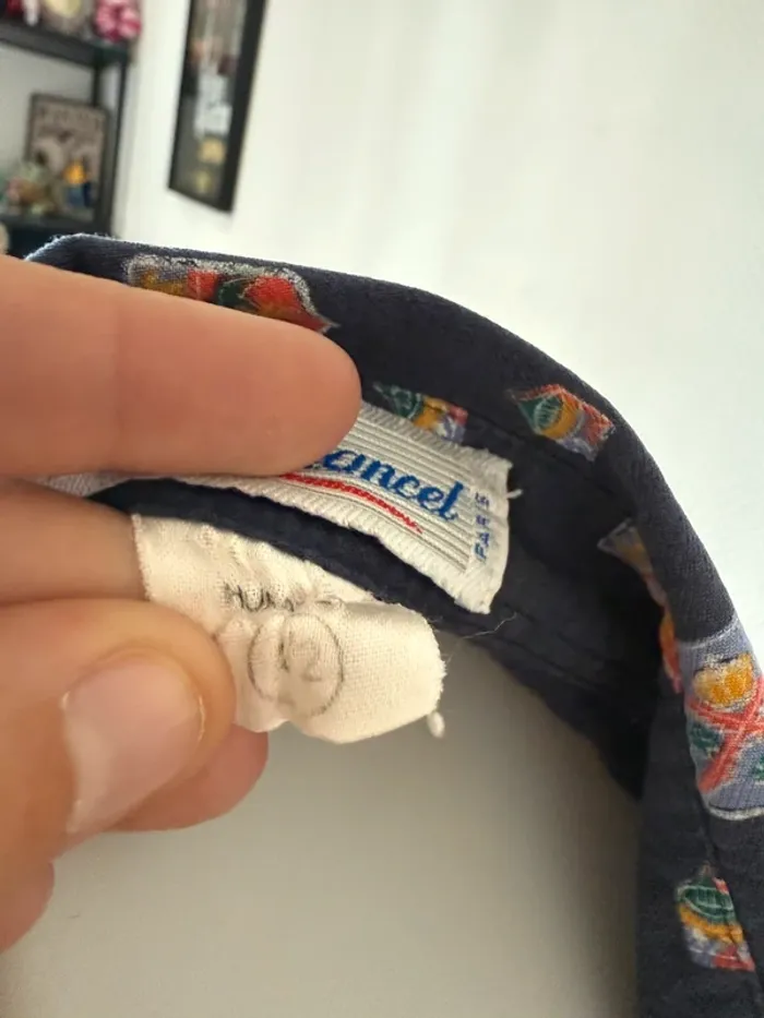 Chemise vintage bleu marine en bon état taille 42 Jean chancel - photo numéro 7