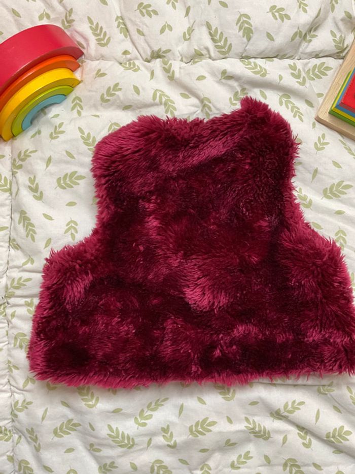 gilet sans manches en fourrure couleurs prune 24 mois kidkanai - photo numéro 7