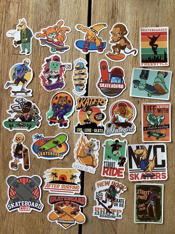 25 Stickers de skate, skateboard