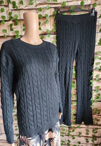 🌸Ensemble Tenue Pull Pantalon Noir Taille Unique 🌸