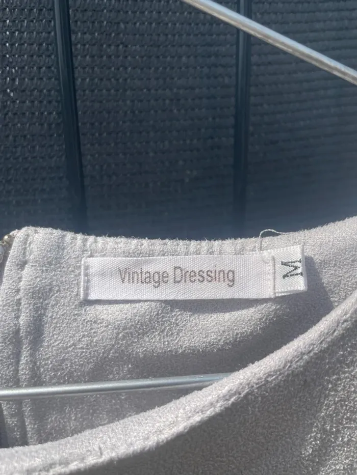 Robe mi‑longue ceintré Vintage Dressing – Taille M – Grise - photo numéro 2