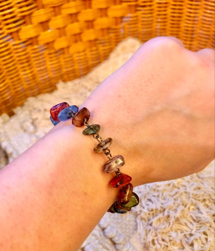 💜 Bracelet en pierre multicolore style vintage 💜 - photo numéro 5