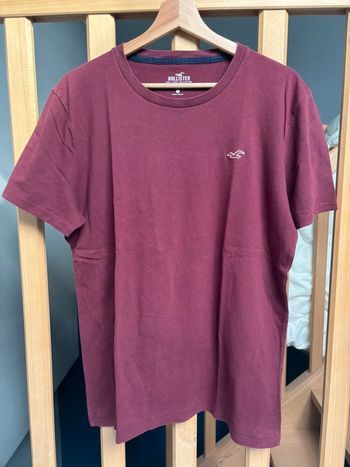 T-shirt homme uni bordeaux – Taille L – Hollister