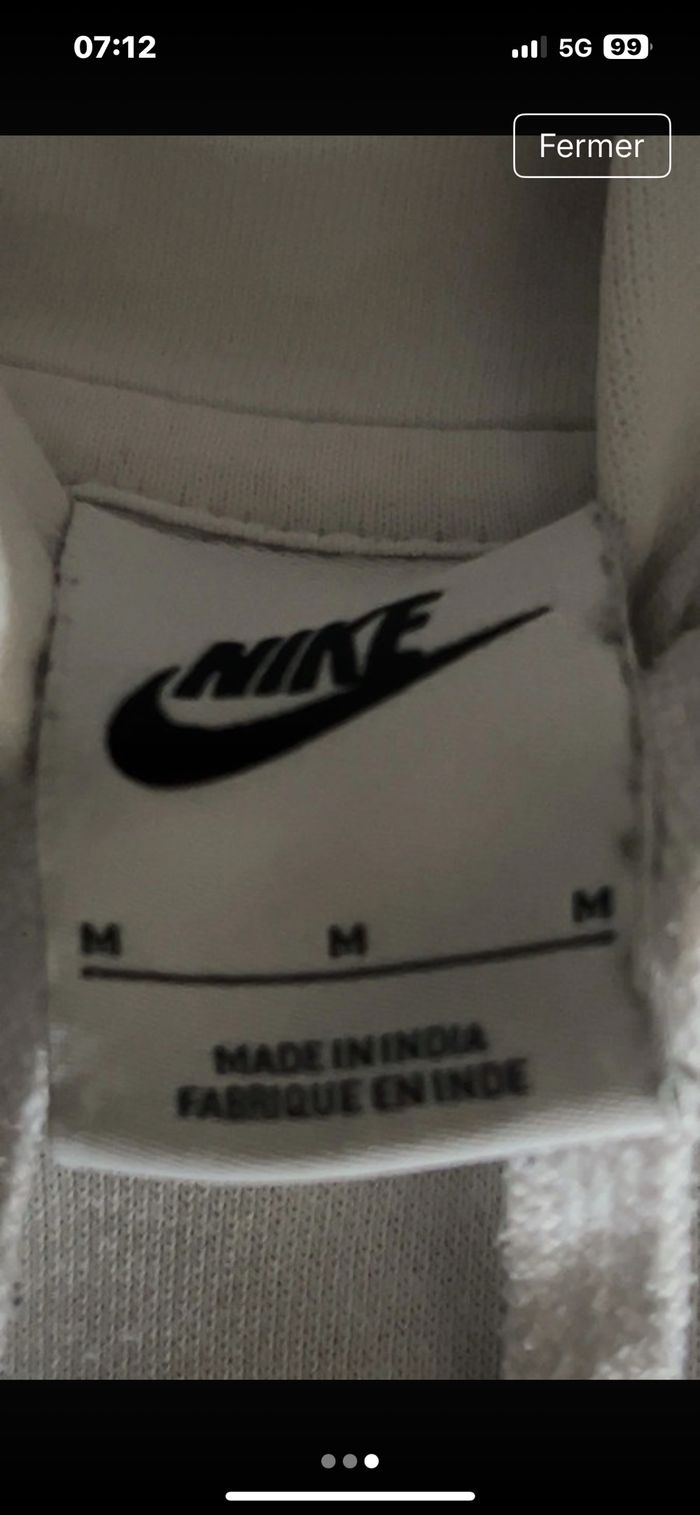 Sweat à capuche Nike blanc - photo numéro 3