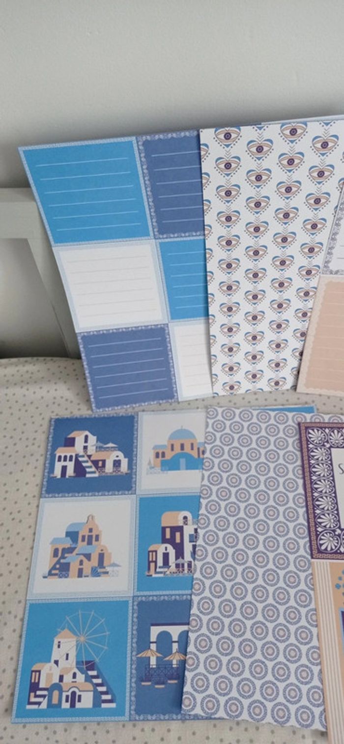 Lot de 5 feuilles scrapbooking Grèce - photo numéro 3