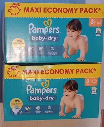 272 Couches Pampers Baby dry taille 3 - Neufs