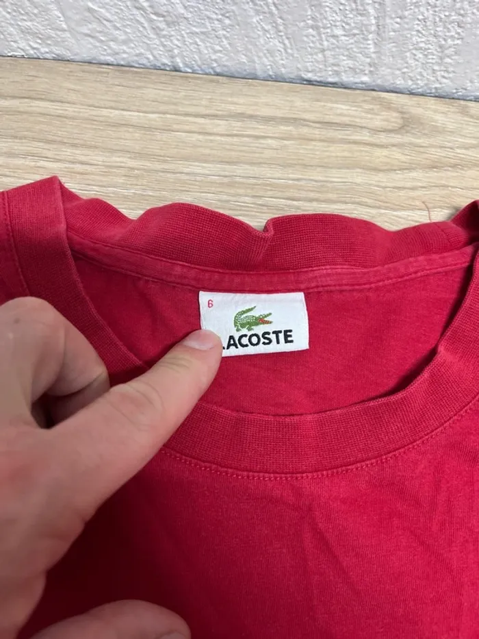 T-shirt Lacoste - couleur rouge - taille L - photo numéro 3