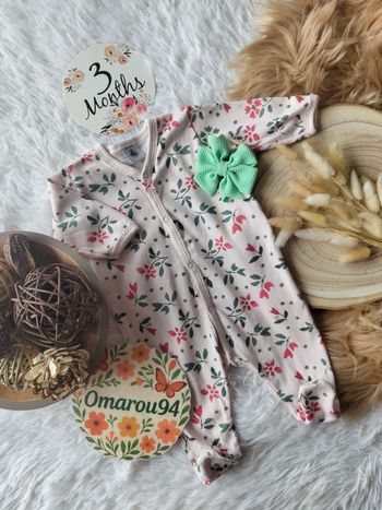 Pyjama fleuri petit bateau fille 3 mois 🎀